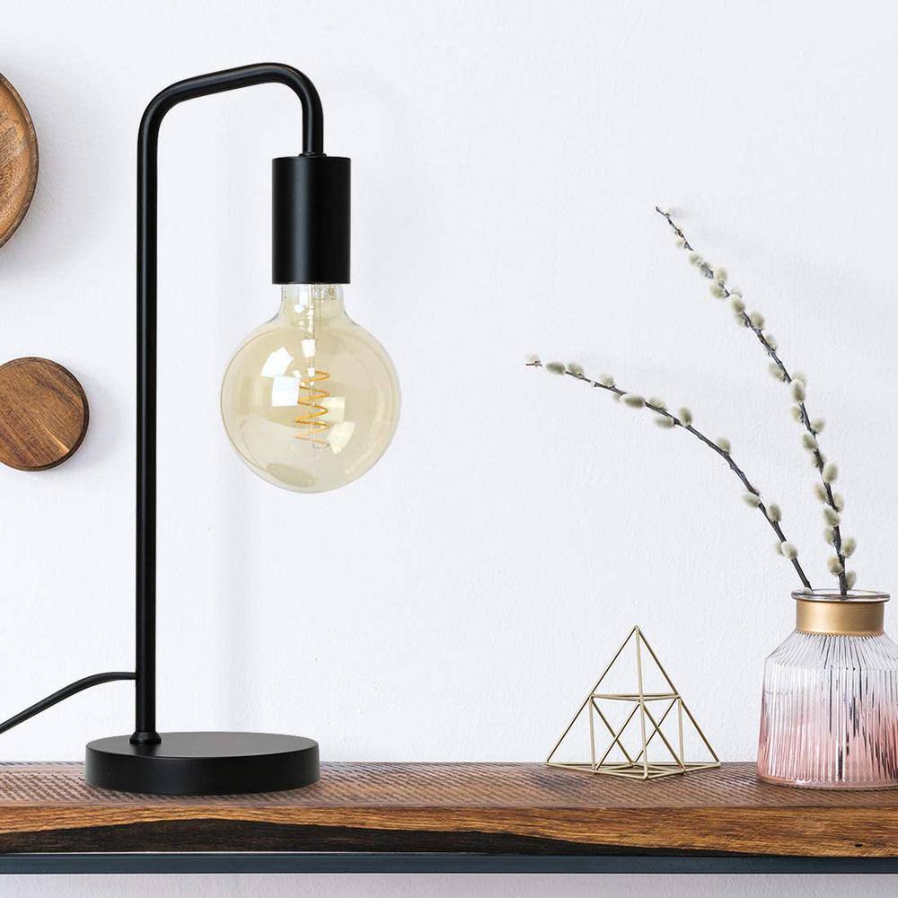 Black Metal Edison Bulb Clip-On Task Lamp