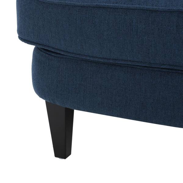 tafton dark blue fabric tufted club chair