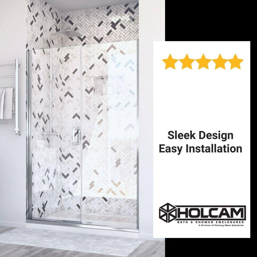Distinctive Elite 47" Brushed Nickel Semi-Frameless Hinged Shower Door
