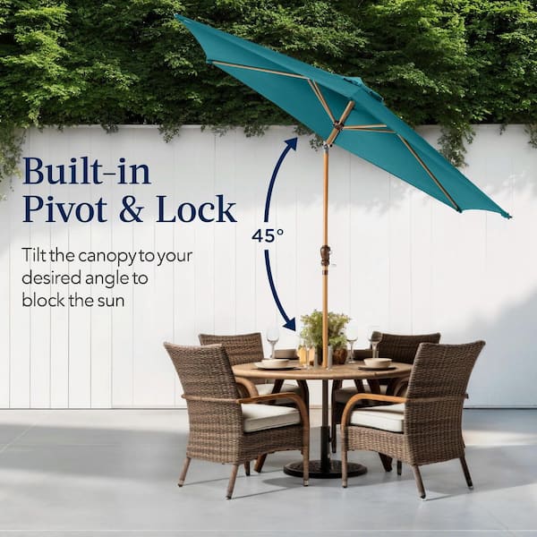 cheap patio table umbrellas California Umbrella Tahoe Series 11 Foot Rectangular Market Aluminum Patio Umbrella with Crank Lift System Sunbrella Cabana Classic