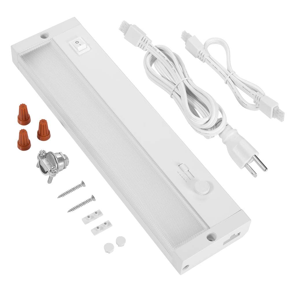 12" White Metal LED Dimmable Under Cabinet Light