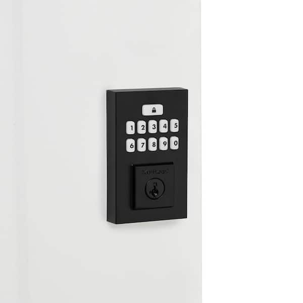 Kwikset SmartCode 260 Contemporary Matte Black Keypad Electronic Deadbolt  Featuring SmartKey Security With Casey Passage Lever 260MB200CL - The Home  Depot