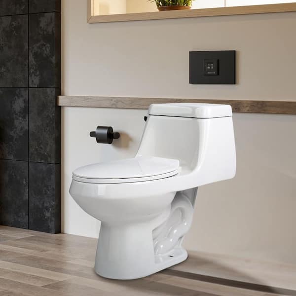 52.75 in. Walk-In Whirlpool Bathtub in White with 1.6 GPF Single Flush Toilet