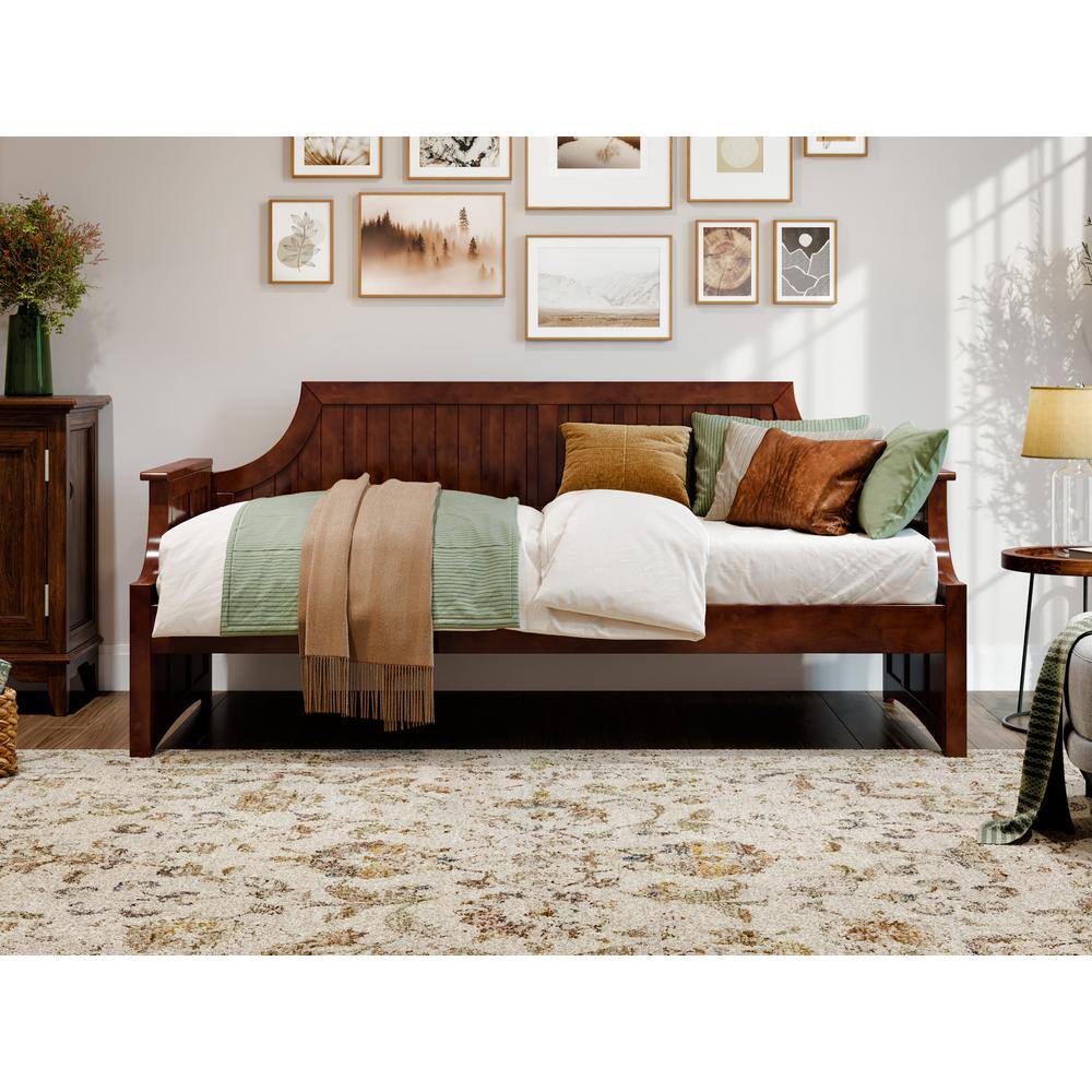 Cambridge Walnut Twin Wood Daybed Frame with Slats