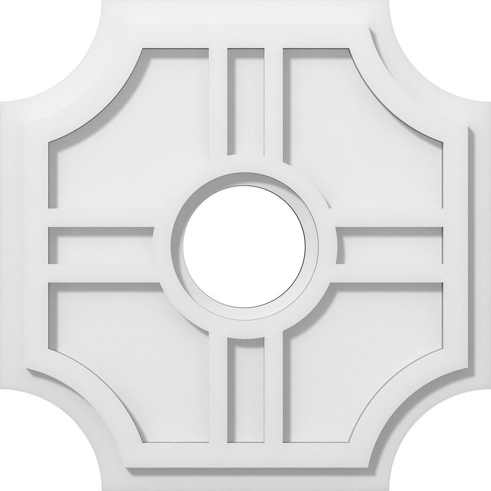 16" White PVC Contemporary Ceiling Medallion