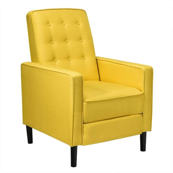 Boyel Living Rubber Wood Yellow Power, Yellow Leather Recliner Chair