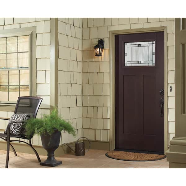 Masonite 36 in. x 80 in. Everland Chestnut Grain Left Hand Inswing