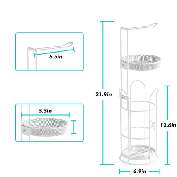 Dracelo Plastic Floor Stand 3-Roll Space-Saving Toilet Tissue