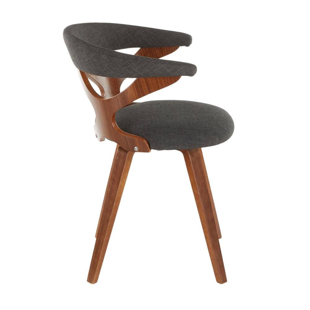 Charcoal Velvet Upholstered Swivel Side Chair with Wood Legs