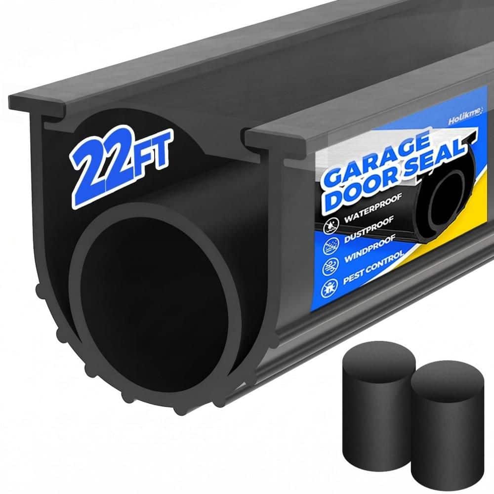 1-Pack Black EPDM Rubber Garage Door Seal, 22 ft. T-End Flexible Weather Stripping Bottom Door Sealing Strip price history on PriceWatchPro