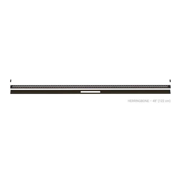 Kerdi-Line-Vario Bronze 48 in. Herringbone Grate and Channel Floor Installation Kit for Accessory