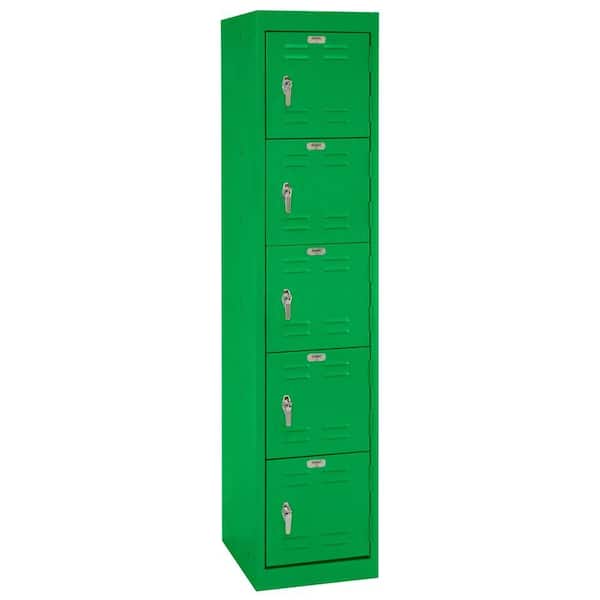 Sandusky 15 in. W x 66 in. H x 18 in. D 5-Tier Welded Storage Locker in Primary Green