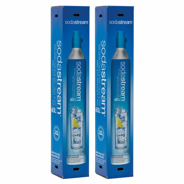 SodaStream 60L CO2 Spare Cylinders for Sparkling Water Makers (Set of 2)
