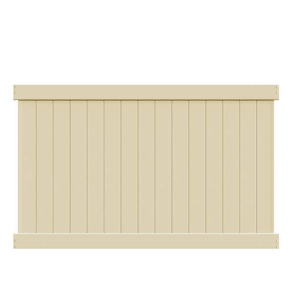 Barrette Outdoor Living Bryce 5 ft. H x 8 ft. W Sand Vinyl Fence Panel (Unassembled)