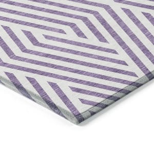 Chantille ACN550 Purple 1 ft. 8 in. x 2 ft. 6 in. Machine Washable Indoor/Outdoor Geometric Area Rug