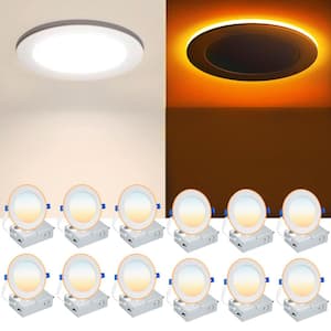4 in. 5CCT Color Selectable Recessed LED Downlight with Night Light 750-Lumens (12-Pack)