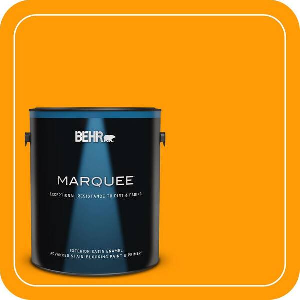 BEHR MARQUEE 1 gal. #S-G-320 Atomic Tangerine Satin Enamel Exterior Paint & Primer