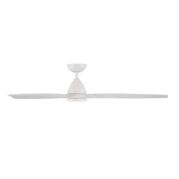 Skylark 62 in. 3-Blade Smart Indoor/Outdoor Matte White Downrod Mount Ceiling Fan w/ 4CCT Integrated LED Remote Included