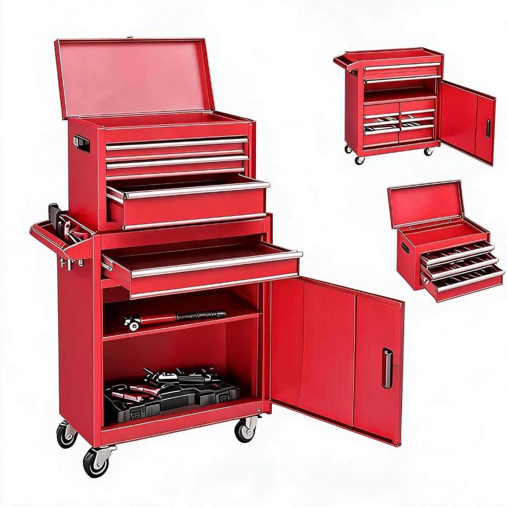 4-Drawer Rolling Tool Chest with Wheels, Portable Tool Storage Cabinet with Sliding Drawers and Protective Liner price history on PriceWatchPro