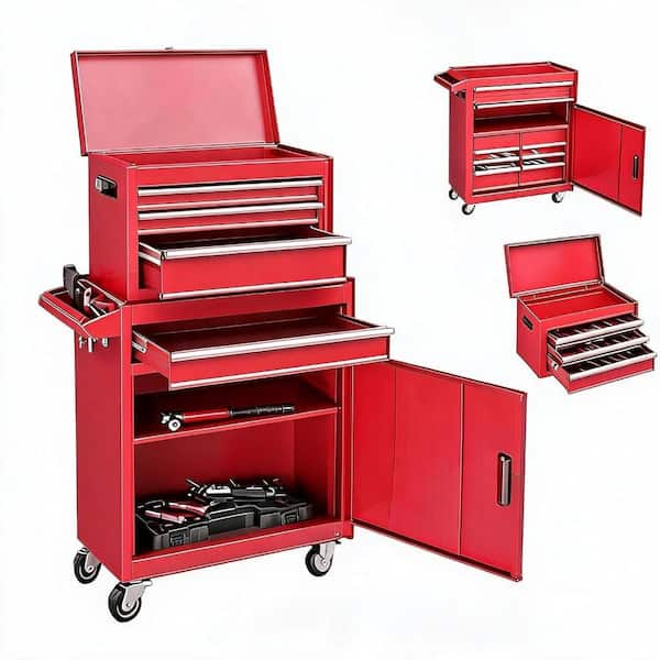 4-Drawer Rolling Tool Chest with Wheels, Portable Tool Storage Cabinet with Sliding Drawers and Protective Liner