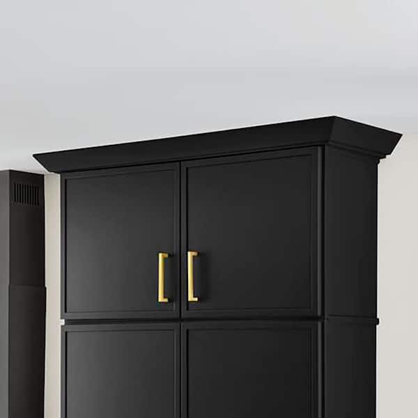 Leyton 30 in W x 24 in D x 34.5 in H Ready to Assemble Plywood Slim Shaker Microwave Base Kitchen Cabinet in Raven Black