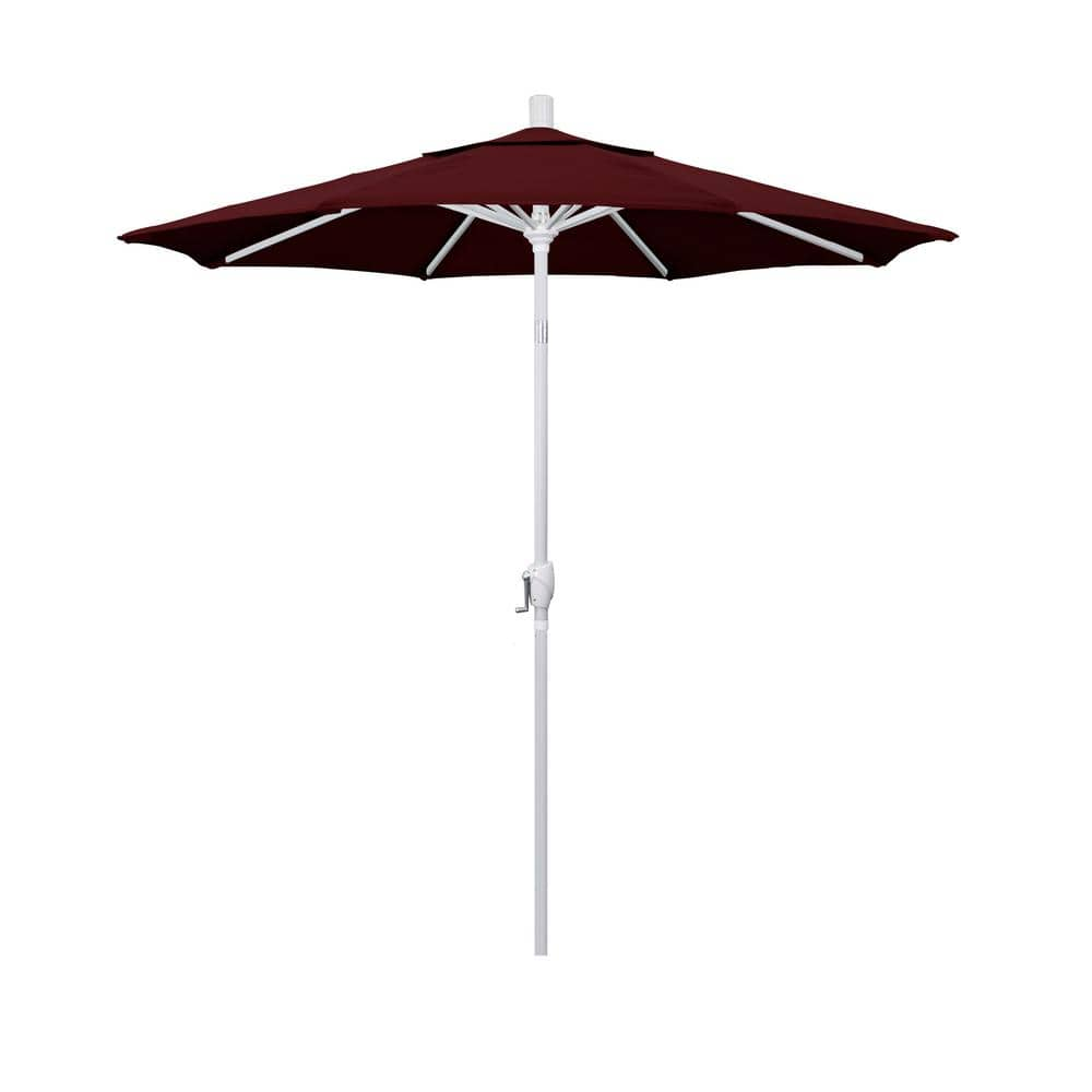 California Umbrella 7.5 ft. Matte White Aluminum Market Push Tilt Patio ...