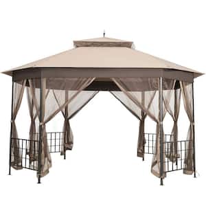 10 ft. x 12 ft. Outdoor Patio Gazebo with Netting