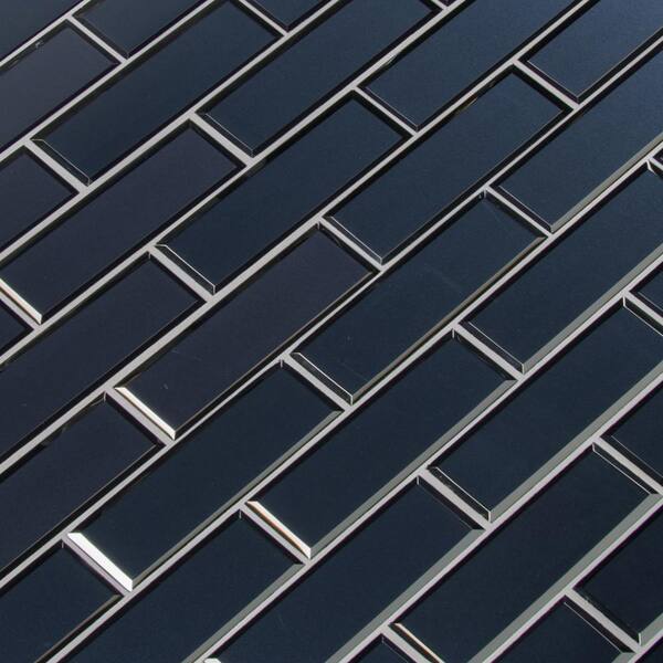 MSI Take Home Tile Sample - Vague Blue Subway 4 in. x 4 in. Glossy