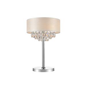 Dash 24.5 in. Chrome Table Lamp with Off White Shade