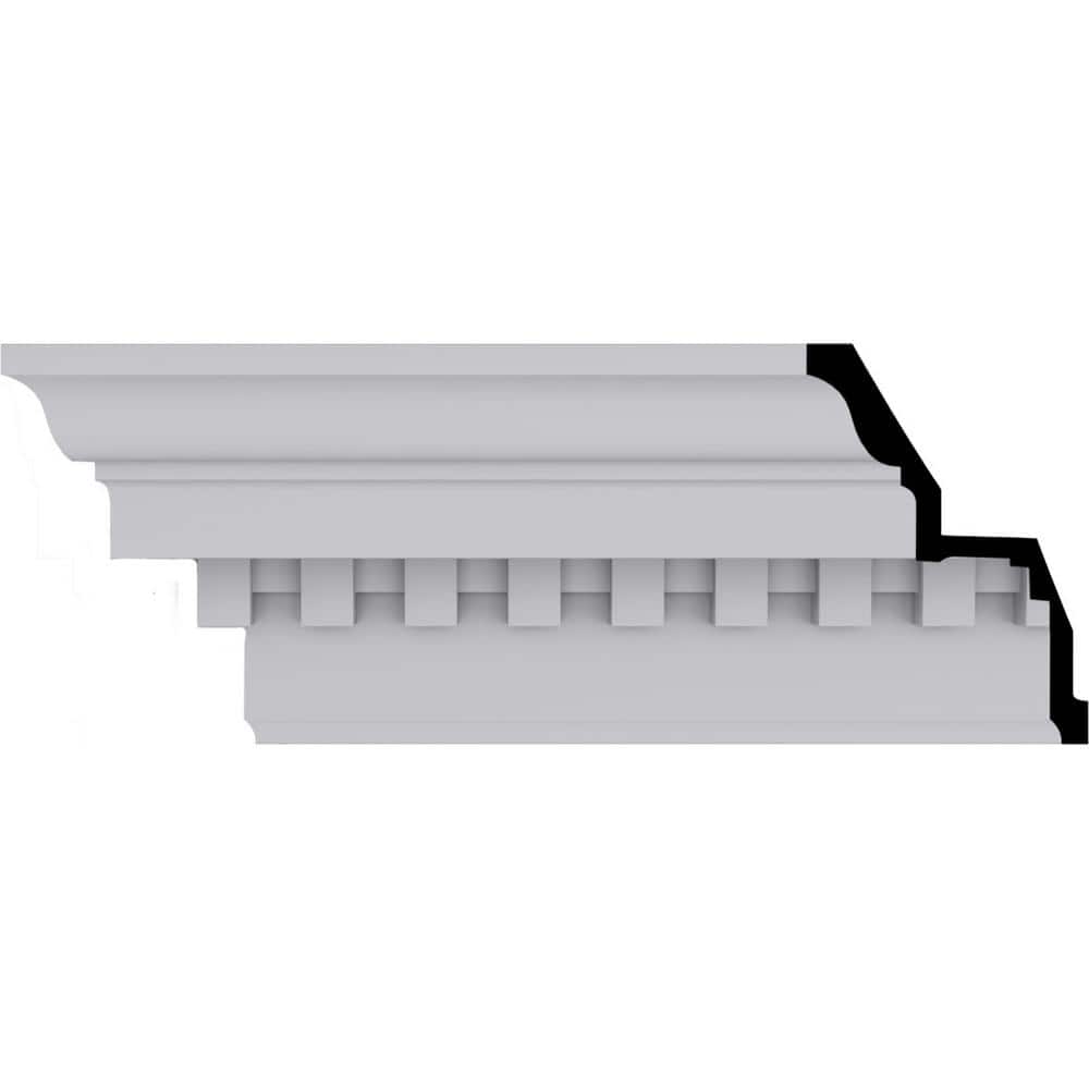 Primed Polyurethane Dentil Crown Moulding, 94.5 in Length