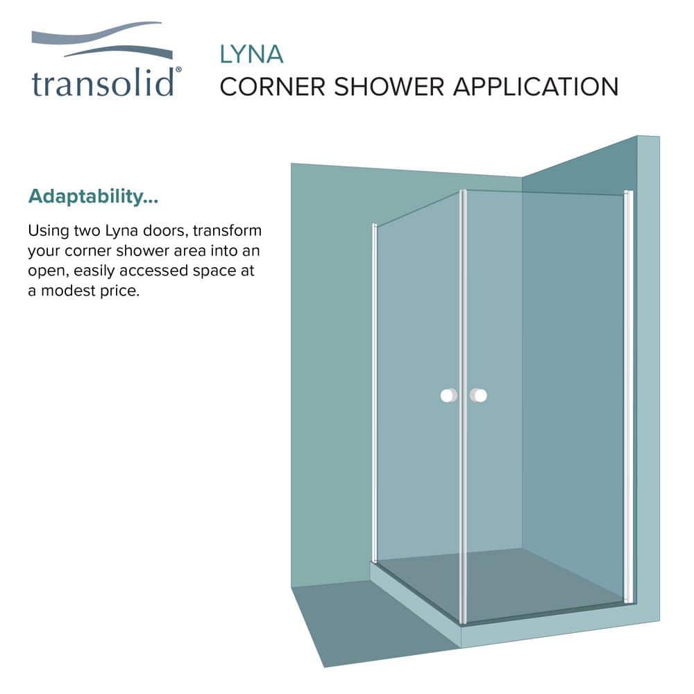 Lyna 70" High x 30" Wide Frameless Shower Door in Brushed Stainless Steel