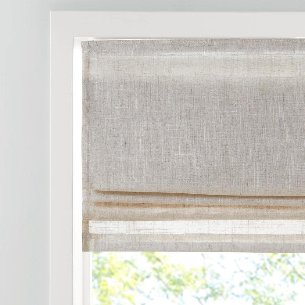 Suvi Natural Cordless Polyester Roman Shade 35 in.W x 64 in. L