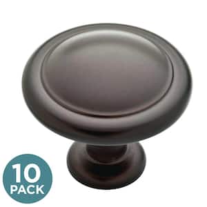 Essentials 1-1/4 in. (32 mm) Classic Deep Bronze Cabinet Knobs (10-Pack)