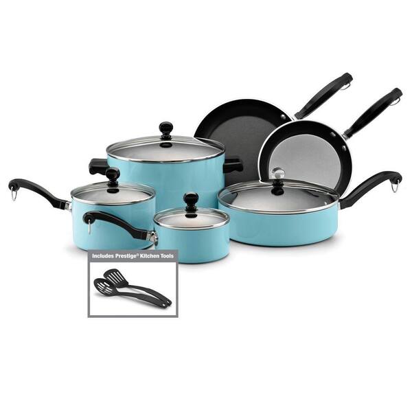 Farberware Classic 12-Piece Nonstick Cookware Set in Turquoise-DISCONTINUED