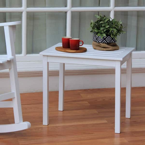 Cambridge Casual Alston White Wood Outdoor Side Table
