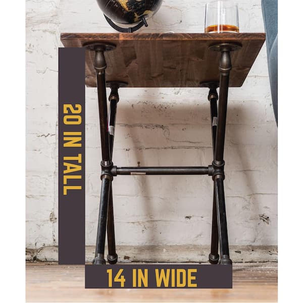 1/2 in. Black Pipe 14 in. W x 20.5 in. H Criss Cross Design End Table Kit 1/2 in. Black Pipe 14 in. W x 20.5 in. H Criss Cross Design End Table Kit