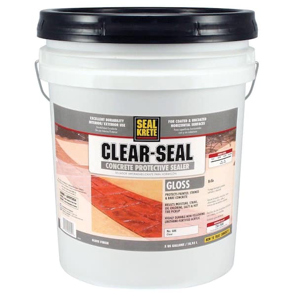 Seal-Krete 5 gal. Gloss Clear Seal Concrete Protective Sealer 606005 ...