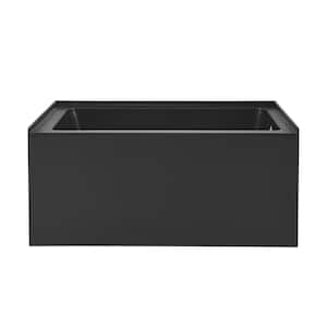 Voltaire 48 in. x 32 in. Rectangular Soaking Bathtub with Right-Hand Drain in Matte Black