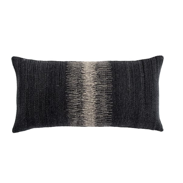Jaipur Living Kallan Ombre Black/ Gray 12 in. x 24 in. Down Lumbar