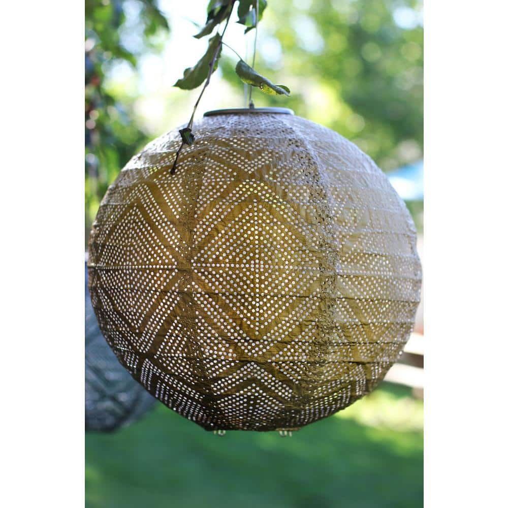 Soji Stella Bronze Solar Lantern 12" with Metallic Finish