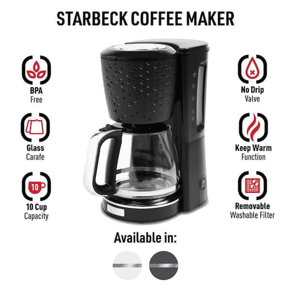 HADEN Starbeck 1.5 l 10 Cup Drip Coffee Maker with Textured