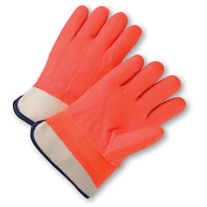 Safety Orange PVC Coated Gloves - Dozen Pair