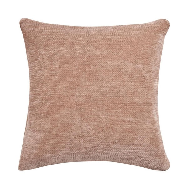HomeRoots Beige Solid Polyester 20 in. x 20 in. Throw Pillow
