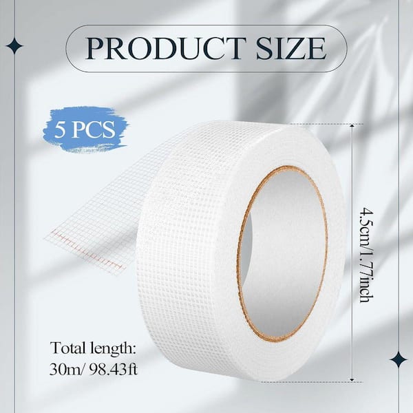 Uxcell Paper Drywall Joint Tape Roll – 45m X 50mm, 14cm Diameter, White – For Wall Crack Repair, Seam Patching & Plasterboard Finishing
