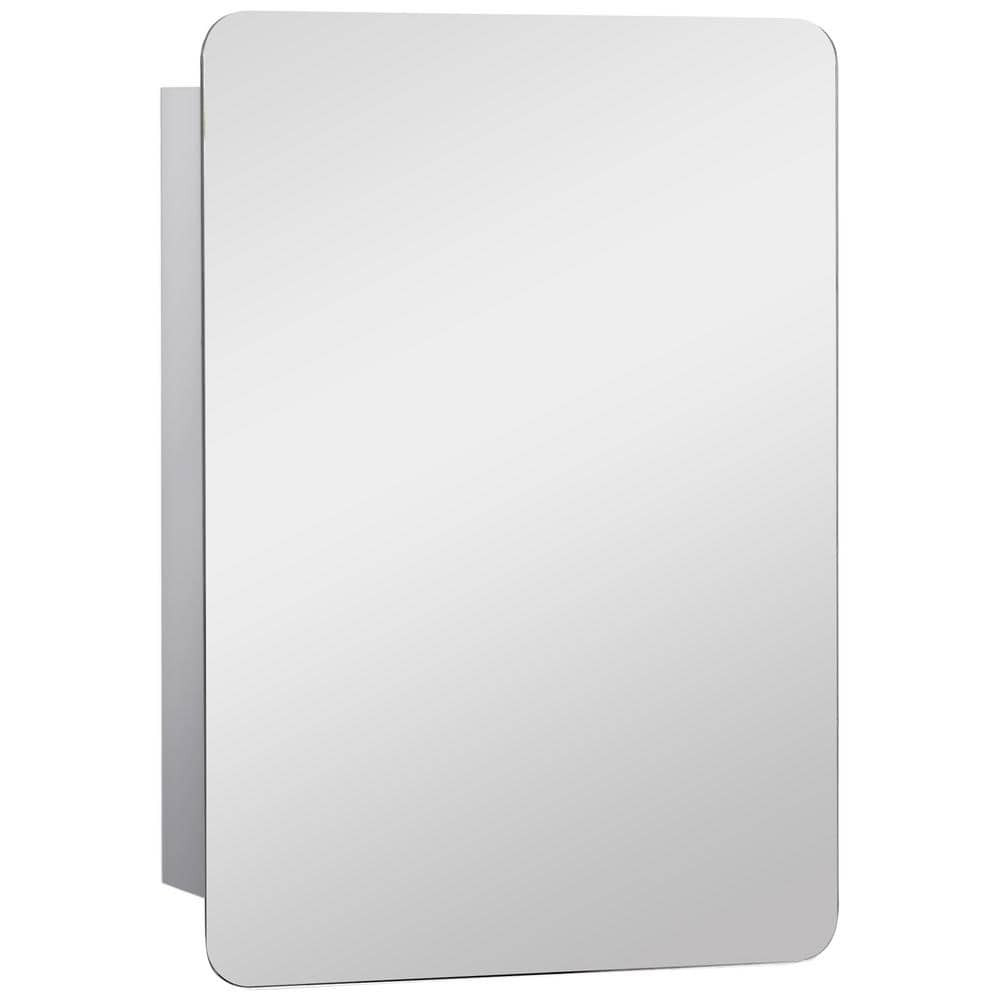 18 in. W x 26 in. H Rectangular Aluminum Medicine Cabinet with Mirror with 