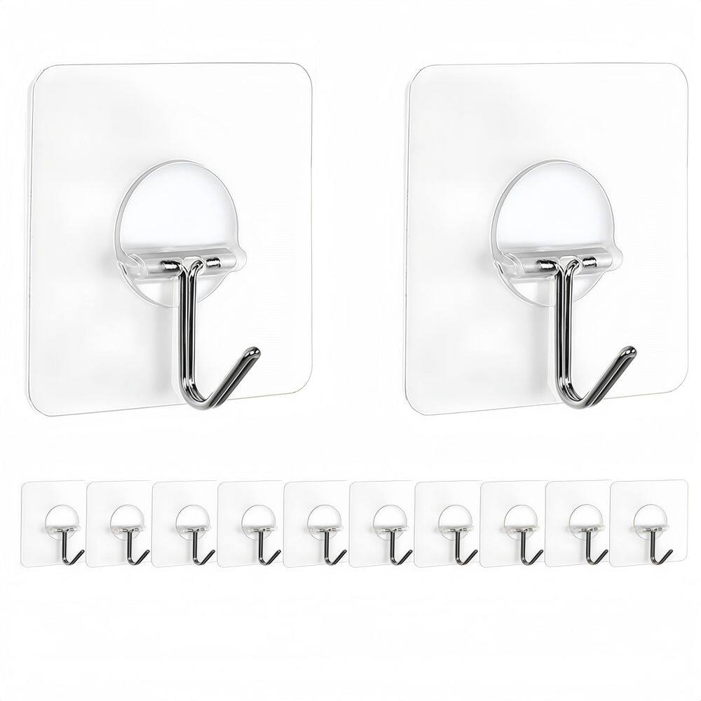 Wall Mounted Pot Racks Hooks with Adhesive, Transparent and Waterproof for Bathroom, Kitchen, Towel and Coat (12-Pack) price history on PriceWatchPro