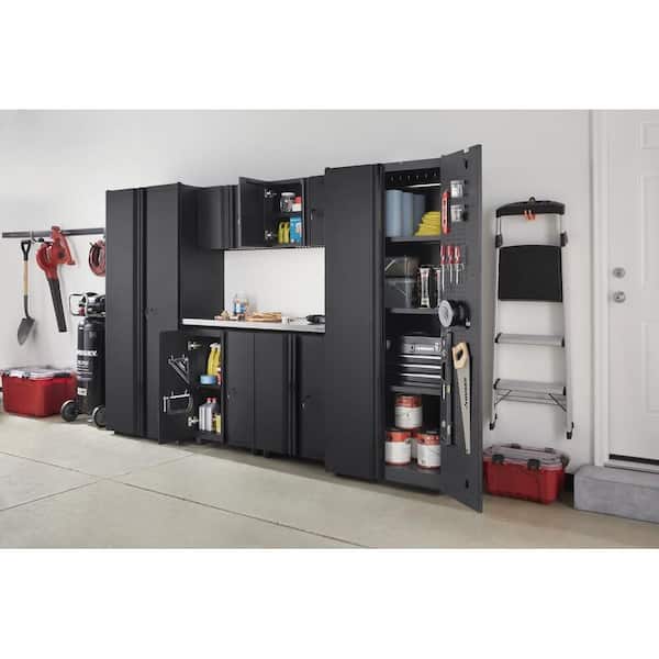 7-Piece Regular Duty Welded Steel Garage Storage System in Black (109 in. W x 75 in. H x 19.6 in. D)