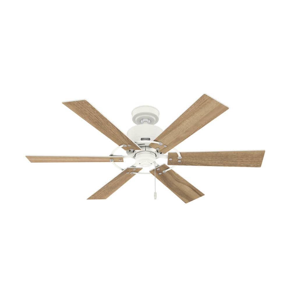 Matte White 52" 6-Blade Ceiling Fan with Reversible Blades