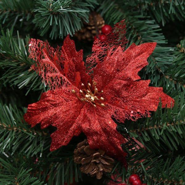 Artificial Flowers Xmas tree Decor Home Floral Decor Christmas Ornament 