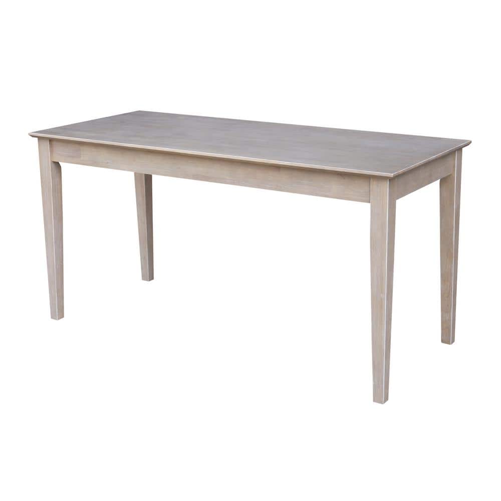Transitional 60'' Washed Gray Taupe Home Office Desk with Drawer